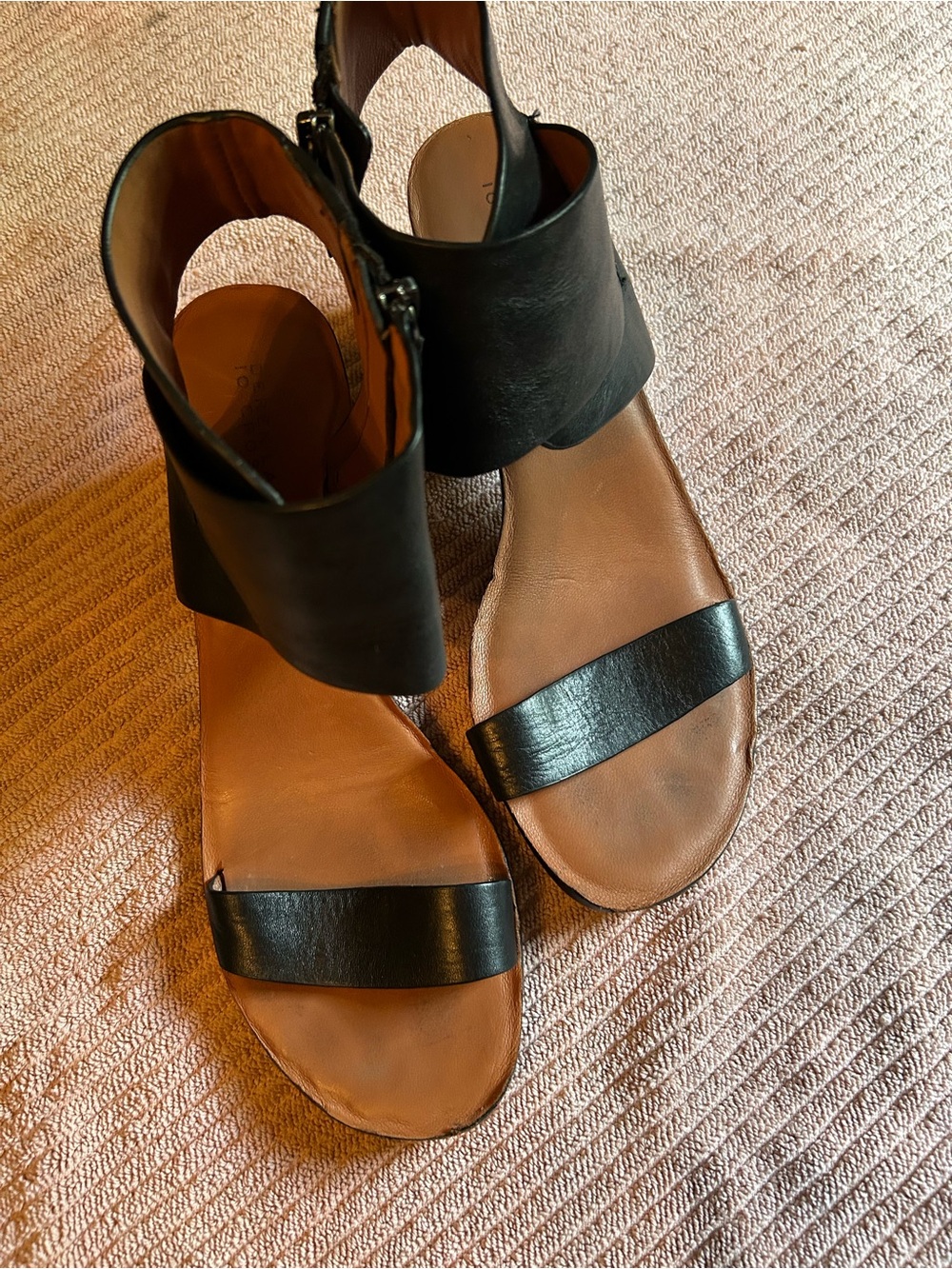 Black ankle sandals.   Derek Lam 10 Crosby.  Size 9